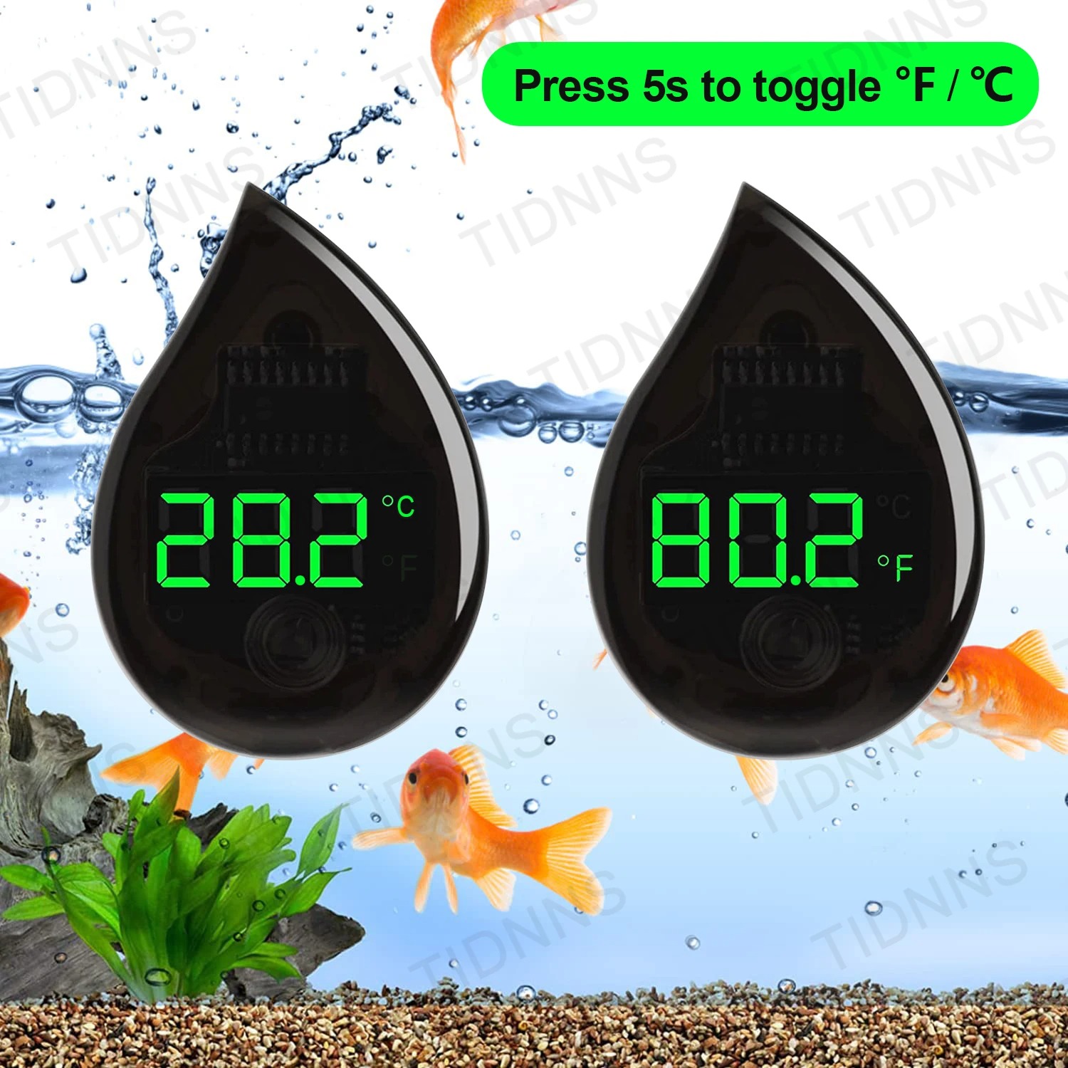 Planted Aquarium Temperature - Самоклеящийся ЖК-термометр для аквариума, цифровой мини-термометр