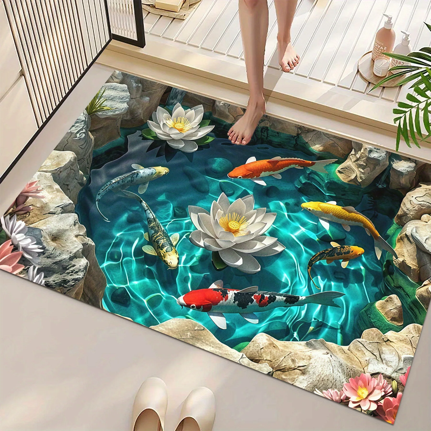 Planted Aquarium Carpet Plant - Коврик для ванной 2D с карпами