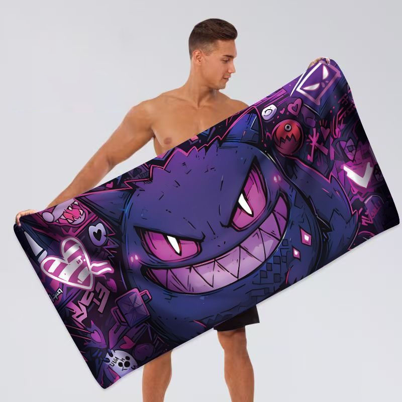 Aquarium Zombie - Пляжное полотенце Potdemiel Pokémon Gengar, фиолетовое,
