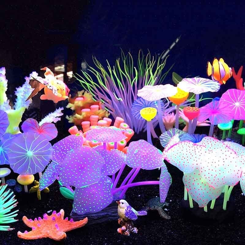 Силиконовые светящиеся искусст – обзор и цена Aquarium Plant Live