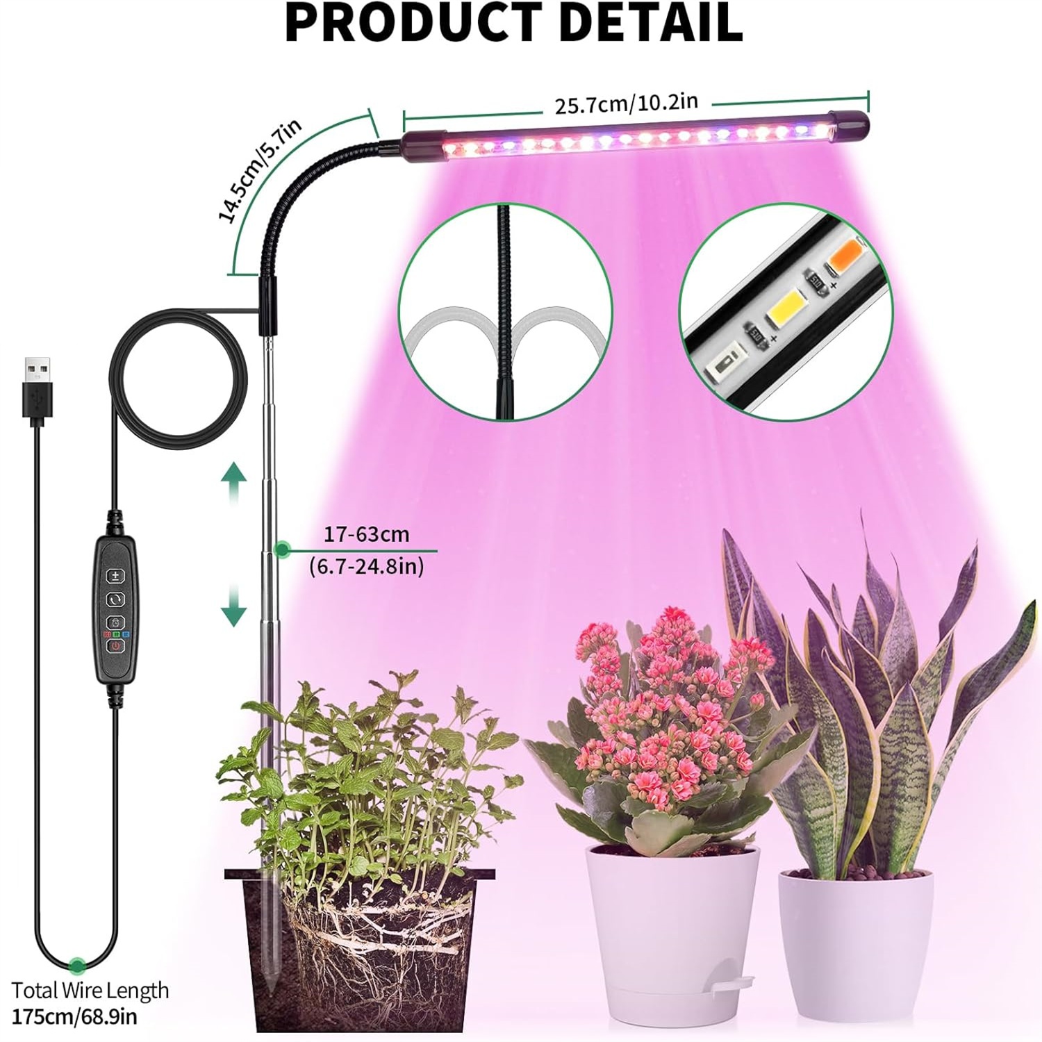 3 цвета, USB-лампа для выращив – обзор и цена Led Planted Tank Light